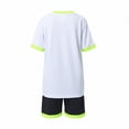 thumbnail image 4 of SGFCWSX Boys 2 Piece Soccer Uniform Set Summer Color Block Short Sleeve T Shirts Elastic Waist Shorts Sports Outfits for Kids White Size 7, 4 of 8