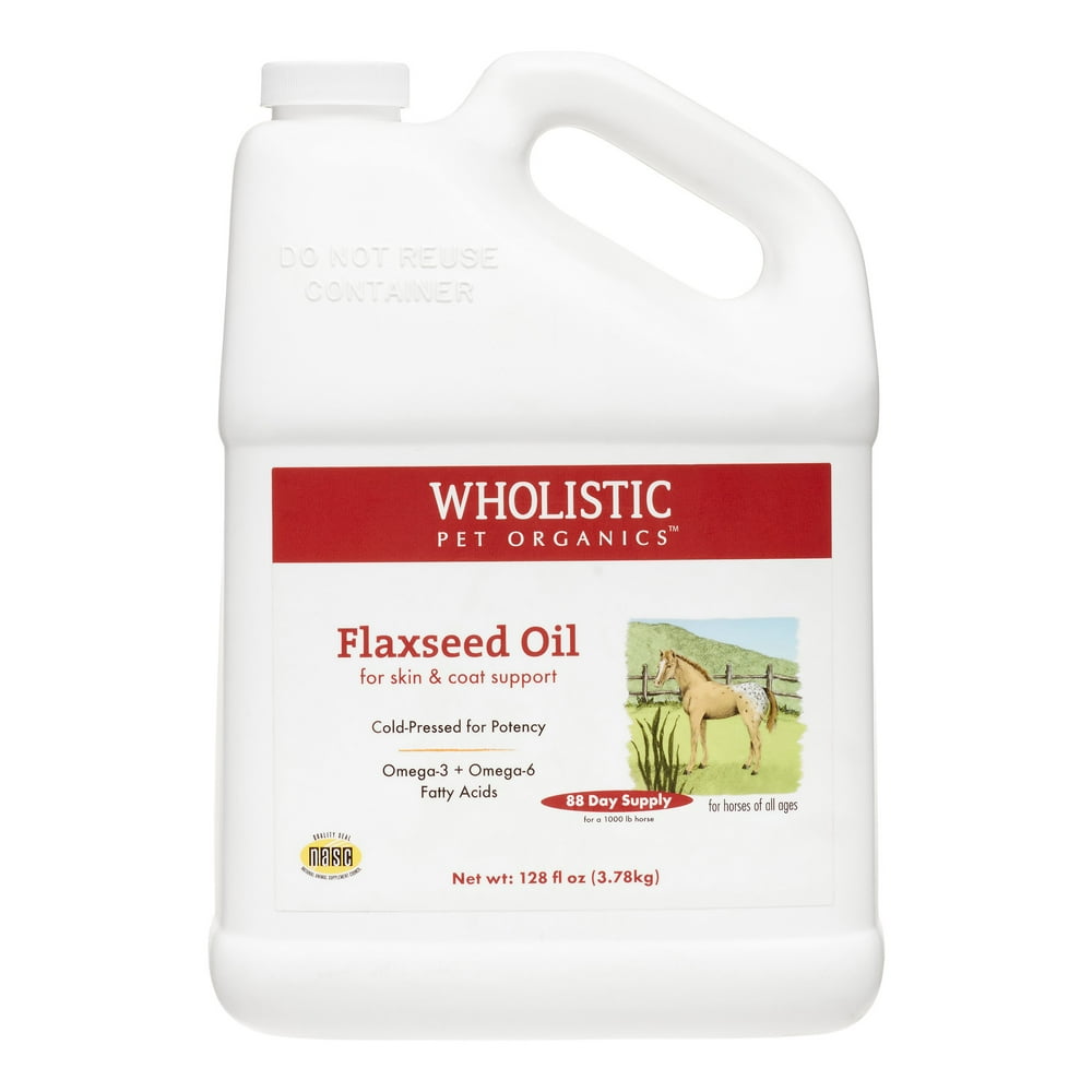 Wholistic Pet Organics Flax Seed Oil Skin & Coat Horse Supplement, 128