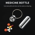 thumbnail image 2 of Silver Pill Medicine Box Case Holder Container Capsule Bottle Keyring Keychain, 2 of 5