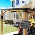 thumbnail image 3 of Outsunny 10' x 14' Wooden Gazebo, Hardtop Lean-to Gazebo Pergola with Galvanized Steel Sloped Roof, Bar Shelf, Large Heavy Duty Awning, Natural Wood, 3 of 9
