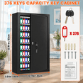 376 Keys Black Wall Mount Key Lock Box with Numbered Hooks and Color ...