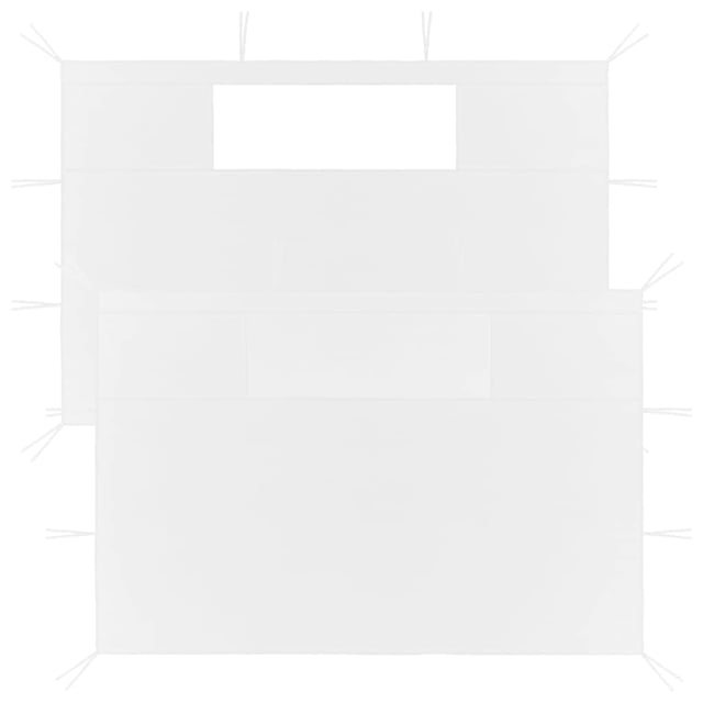 Paredes laterales para gazebo VidaXL con ventanas de PVC transparente, 2 unidades, blancas
