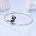 thumbnail image 3 of MULA European 925 Sterling Silver CZ Heart Clasp Snake Bracelet for Charms Women Jewelry, 3 of 6