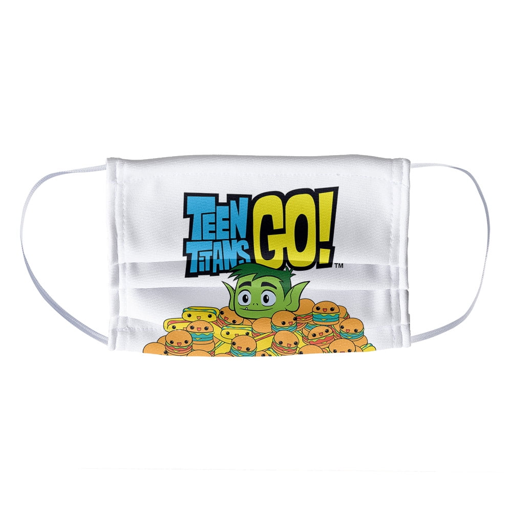 Teen Titans Go! Beast Boy Burgers and Dogs 1-Ply Reusable Face Mask Covering, Kids