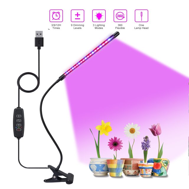 Lámpara LED para plantas de interior, panel de cultivo de espectro completo, luz para plantas y flores