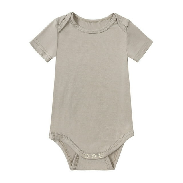 MIASHUI Baby Boys Girls Short Sleeved Bodysuits Pajamas Jumpsuits,Grey,3-6 Months
