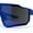 Blue Blue Mirror, variant on Mens Oversize Trendy Futuristic Wrap Half Rim Sport Plastic Sunglasses Blue Mirror
