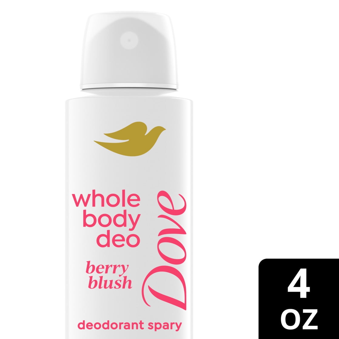 Dove Whole Body Deo Alcohol Free Deodorant Spray For Women Berry Blush, 4 oz
