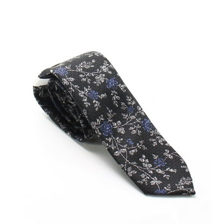 - Bar III Blue Men's One Takoma Flroal Skinny Neck Tie