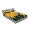 thumbnail image 2 of Ambesonne Fall Fitted Sheet & Pillow Sham Set, Colorful Aspen Trees USA, Queen, Green Yellow Grey, 2 of 2