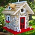 thumbnail image 2 of ROCKROK Hanging Birdhouse Simulation Wooden Bird House Hummingbird Feeder Resin Garden Statues Handmade, 2 of 7