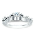thumbnail image 3 of Vintage Style Floral Round Women Engagement Ring Simulated Aquamarine 925 Sterling Silver, 3 of 5