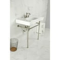 thumbnail image 3 of Kingston Brass VPB28140W86 Bristol 36" Ceramic Console Sink with Stainless Steel Legs (8-Inch, 3-Hole), White/Polished Nickel, 3 of 7