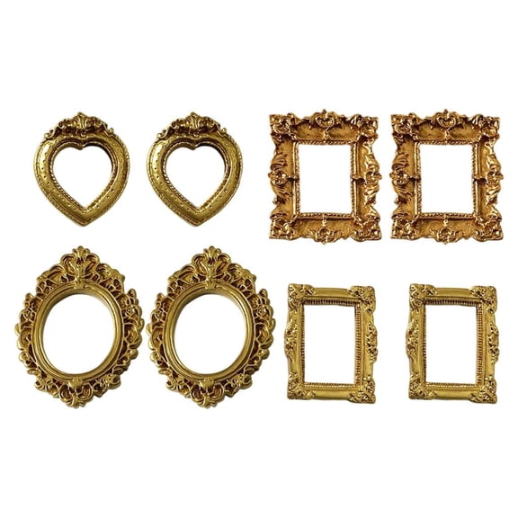 SDFGTstore 8PCS Multipurpose Baroquely Miniature Photo Frame for Craft Project Decoration