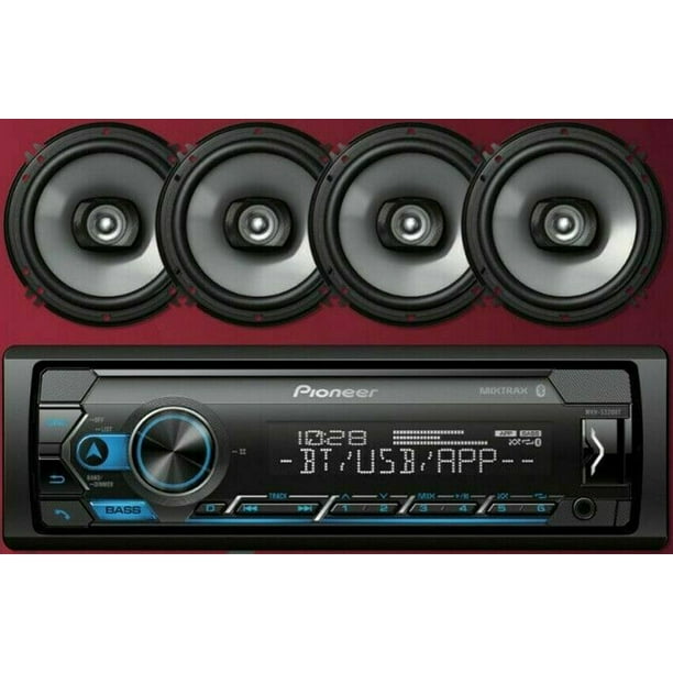 Pioneer MXTS3266BT Package of 1DIN Media Receiver & 2 Pairs 6.5