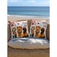 thumbnail image 5 of Outdoor Pillows Waterproof, Happy Fall Bedding Throw Pillows with Insert for Couch Sofa Bed, Cute Dogs Maple Branch Thanksgiving Wood 18x18 Inch Pillowcases Decorative Camping Patio Pillow Set of 2, 5 of 8
