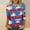 3/4 Length Sleeve Women Tops&Multicolor, variant on VKOYWKM 4th of July Shirt for Women 3/4 Sleeve American Flag Red White and Blue Print T Shirts Patriotic Independence Day Tops