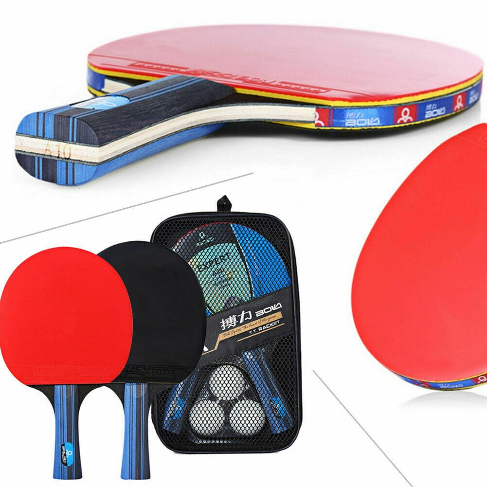 3 Balls Bag Professional Long Handle Table Tennis Racket Paddle Ping Pong Bat 