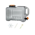thumbnail image 4 of Contenedor de agua, portadora de almacenamiento de agua, con espiga, a prueba de fugas con tapa y mango de dispensador de bebidas para senderismo de 12l, 4 of 8