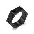 thumbnail image 6 of QQTDFG Men Women Viking Ring Stainless Steel Hexagon Norse Raven Runes Band Size 7-13-Silver-7, 6 of 7