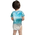 thumbnail image 3 of Yiaed Sunny Ocean Waves Print Infant Climbing Short Sleeve Onesie One-Piece Baby Bodysuit Clothes 0-12 Months -3 Months, 3 of 6