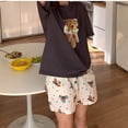 thumbnail image 1 of Sanrio-pantalones de pijama negros de Hello Kitty para mujer, pantalón de felpa suave Y2k, pantalones gruesos, Kawaii, informal, 1 of 4