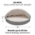 thumbnail image 4 of FurHaven Pet Products Faux Sheepskin Cooling Gel Top Snuggery Burrow Pet Bed for Dogs & Cats - Gray, 26" Base, 4 of 12