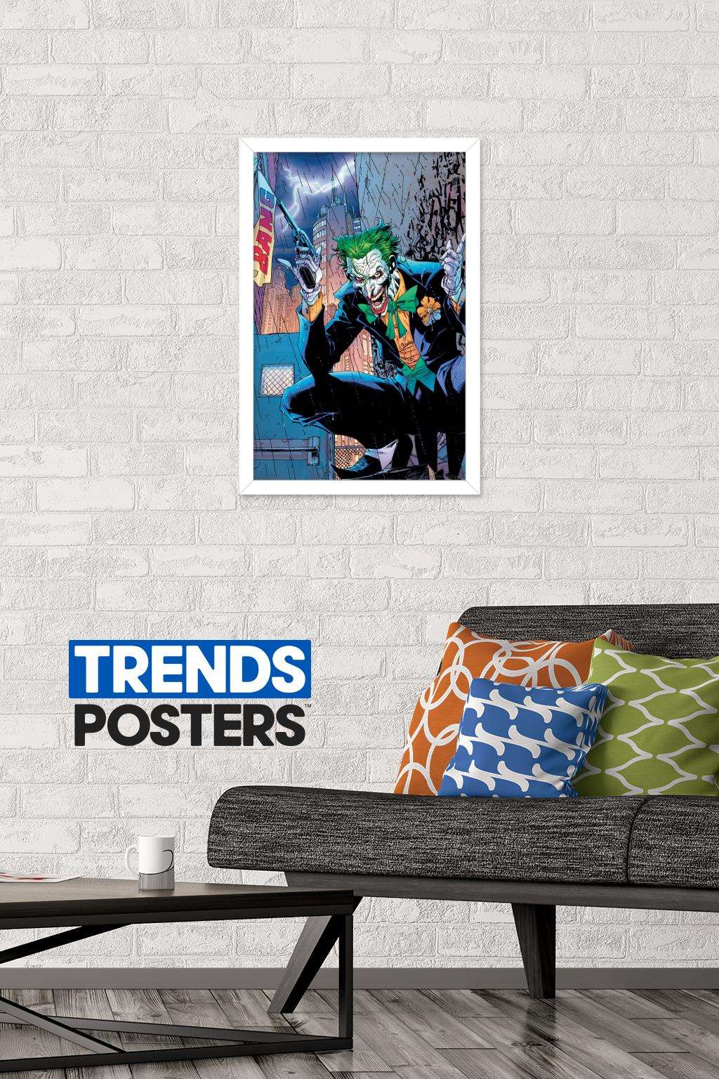 DC Comics - The Joker - Bang Wall Poster, 14.725" x 22.375", Framed