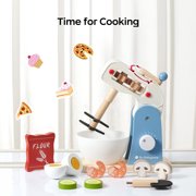 Bc Babycare Kids Blender and Mixer Set, Wooden Kitchen Play Set, Kids Pretend Toys, Play Kitchen for Toddlers 1-3