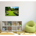 thumbnail image 2 of wall26 - Forest Canvas Wall Art - Beautiful Garden with Blooming Roses, Brick Path, Bench and a Small Gazebo - Gallery Wrap Modern Home Art | Ready to Hang - 12x18 inches, 2 of 3