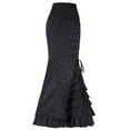 thumbnail image 3 of YUEJUIR Midi Skirts For Women Women Punk Style Retro Mermaid Skirt Vintage Long Ruffle Slim Fit Fishtail Skirt Long Skirt Linen Skirts For Women (Black,XXXL), 3 of 5