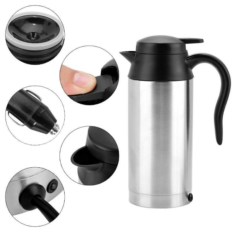  Car Electric Kettle 750ml Heating Thermos Portable