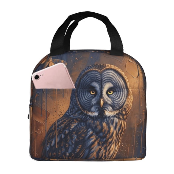 Owl Lunch Bag For Women, Insulated Lunch Tote Bags Reusable Lunch Box For Work Picnic Travel Large