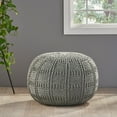 thumbnail image 2 of DUOSONG Yuny Knitted Cotton 20 X 20 Round Pouf Grey Cotton Furniture Primary Living Space Bean Bag Chairs & Lazy Sofa Chair, 2 of 8