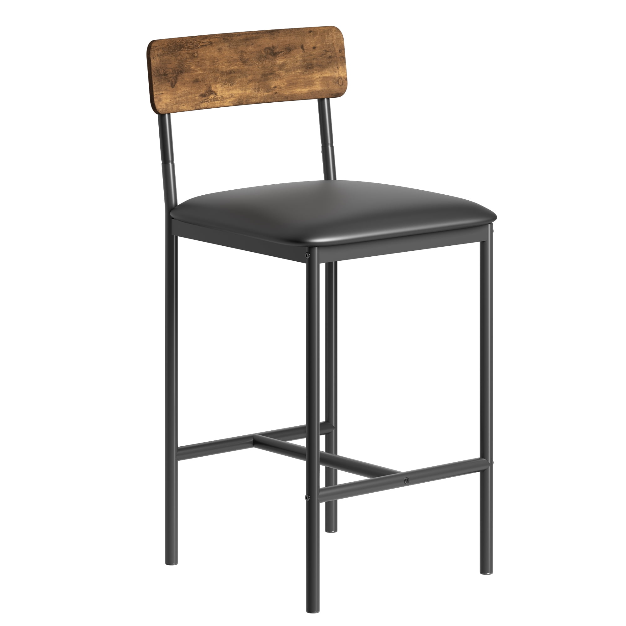Nathan James Black Metal Counter Height Stools Dahlia Industrial