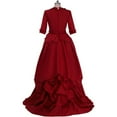 thumbnail image 5 of Women's Victorian Gothic Red Bustle Gown Dress, 5 of 7