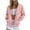 Pink, variant on Women's Clothing Baeitkot Women's Fashion Solid Color Zippered Panel Ribbed Long Sleeve Jacket with Cuff Zip and Pocket Outerwear