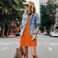 thumbnail image 4 of Kdxio Robe d'Été Sans Manches à Imprimé Écailles Orange pour Femmes, Décontractée, avec Poche, 4 of 7