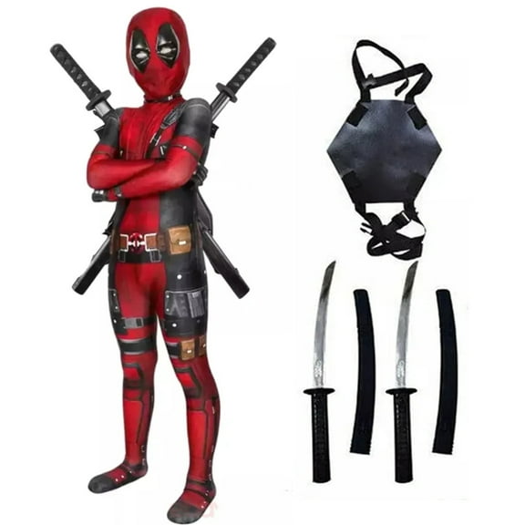 Superhero Outfit Halloween Clothes Kids, Superhero Onesie Outfit Jumpsuit Bodysuit Halloween Outfit Clothing Party Dress Up Performance Clothes Polyester, Boys Superhero Red/150