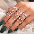 thumbnail image 2 of Mujer 12 Piezas Anillos Anillos de Plata para Adolescentes Niñas Conjunto de Anillos para Mujer Anillos, 2 of 5