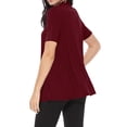 thumbnail image 4 of Women's Short Sleeve Open Front Cardigan Solid Draped Casual Design, 4 of 6
