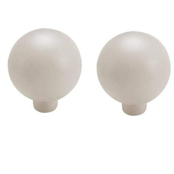 HDJNal Minimalist Style Solid Ball Shape Zinc Alloy Cabinet Pulls/Handles/Knobs, Strong and Durable for Drawer and Wardrobe (2 Pcs , Off White Knob-Single Hole)