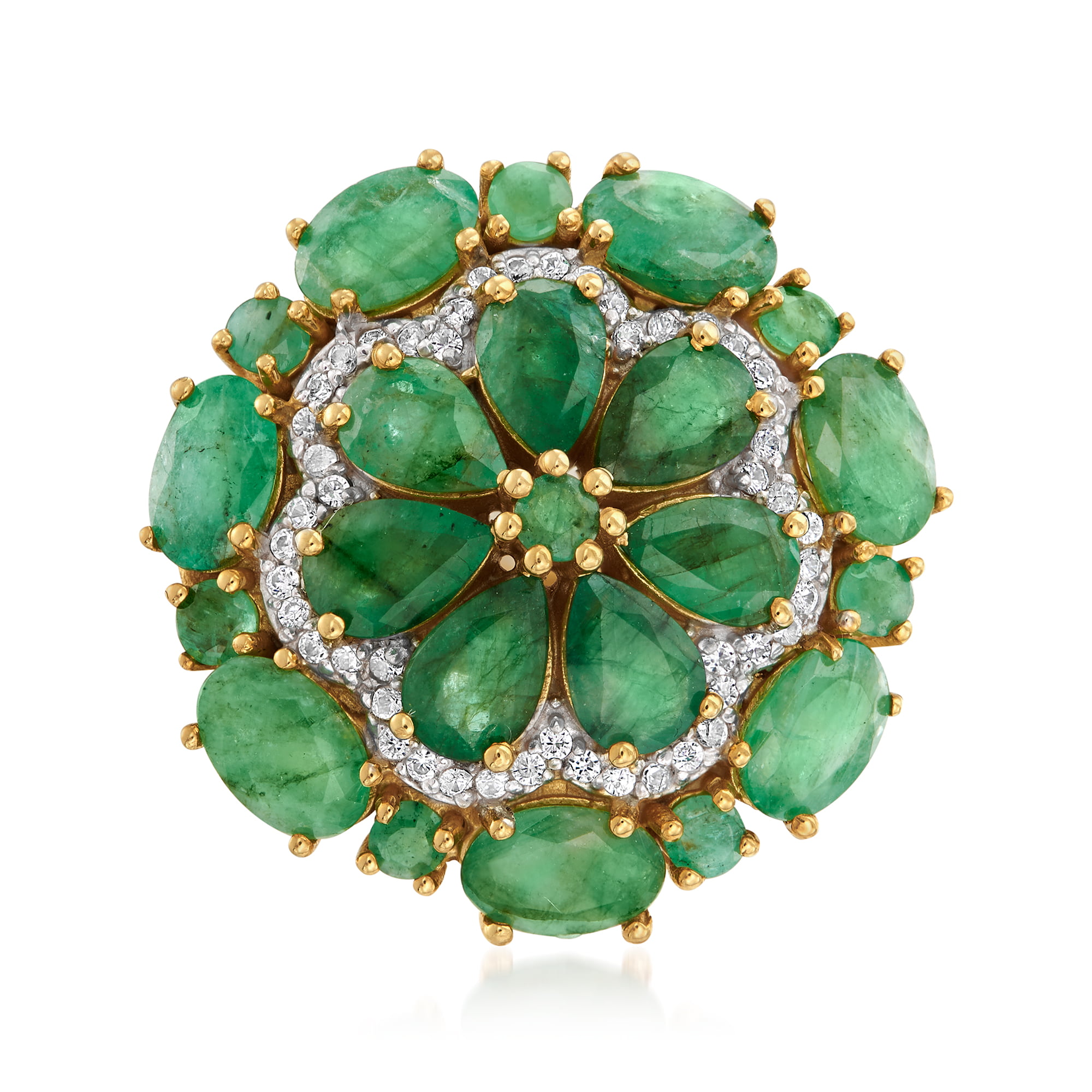Ross-Simons - Ross-Simons 6.10 ct. t.w. Emerald and .20 ct. t.w. White ...