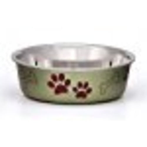 Loving Pets - Bella Bowls - Dog Food Water Bowl No Tip Stainless Steel Pet Bowl No Skid Spill Proof (Extra Large, Artichoke Green) Extra Large
