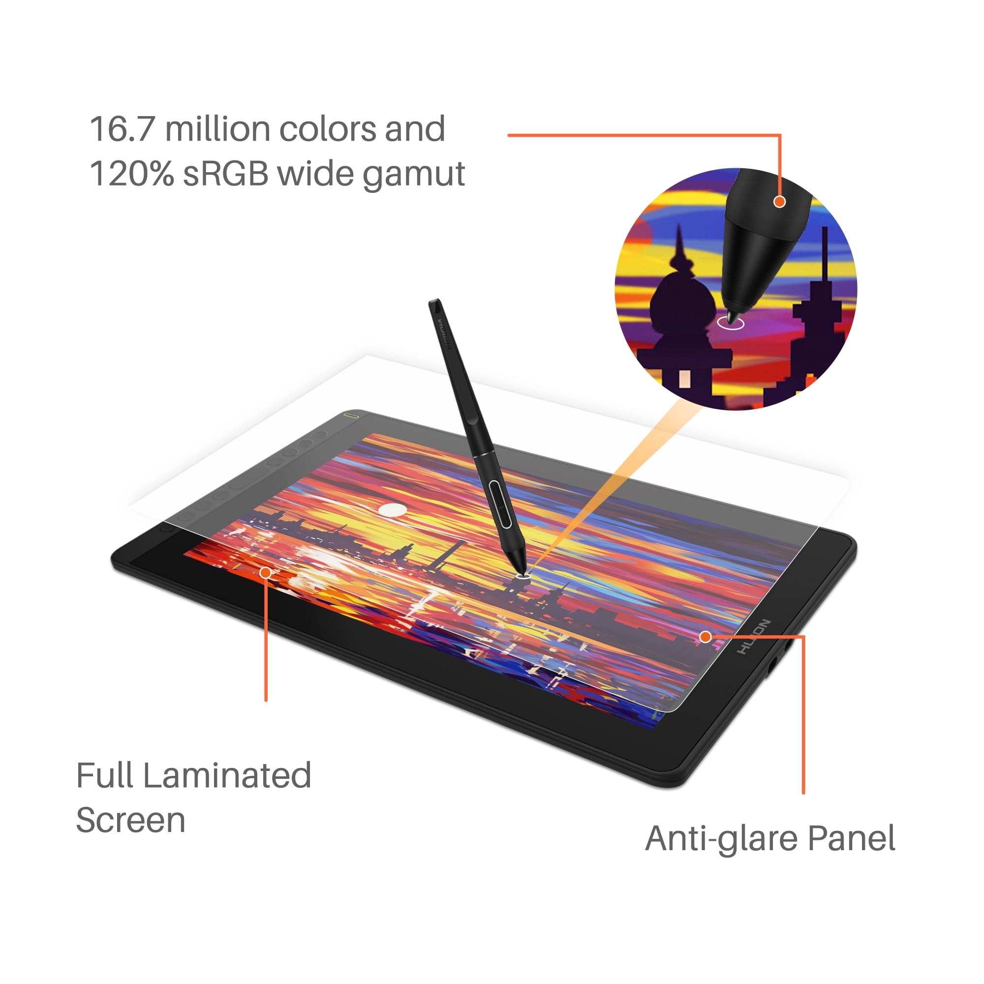 HUION KAMVAS  with Stand Graphics Drawing Tablet Display .6