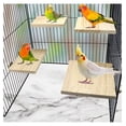 thumbnail image 5 of JTAOT 2pcs Perch Platform Flat Stand Beak Paw Grinding Wood for Parrot Parakeet Cockatiel Lovebird Conure Finch Budgie, 5 of 5