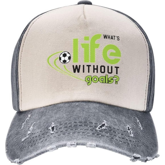 Funny Soccer Gift Womens Running Hat What's Life Without Goals? Running Caps for Mens Fashion Caps