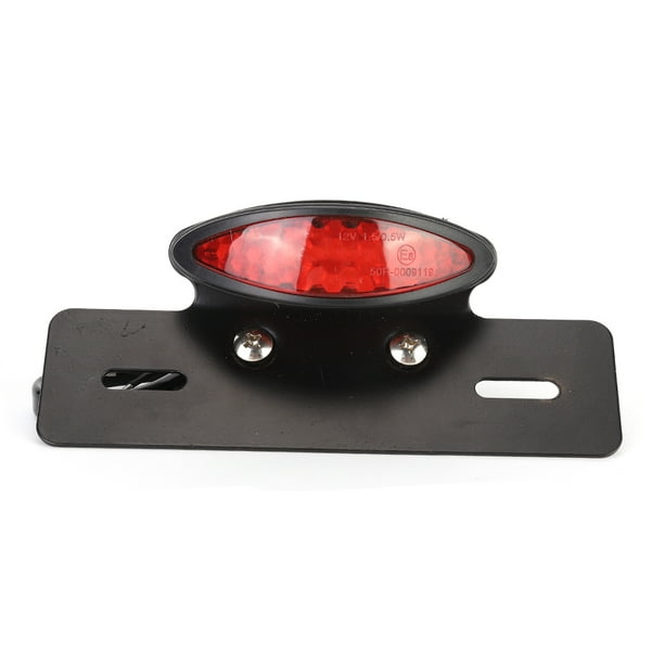 Luz Trasera LED Ovalada Retro Para Motocicleta, Luz Trasera De Freno, Lámpara De Placa De Matrícula Apta Para Cubierta Roja