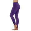 Oiangi Plus Size Leggings Women Stretchy Ankle Straps Yoga Pants High Waist Workout Bottoms Gym Versatile Trousers Purple