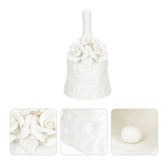 OUNONA Lovely Dinner Bell Hand Bell Child 13.5x7.5cm White